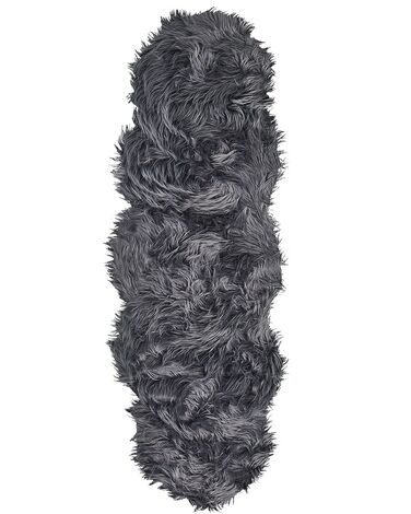 Kunstfellteppich MAMUNGARI Dunkelgrau 60 x 180 cm