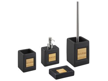 Badaccessoires Set 4-teilig KOUROU Keramik Schwarz