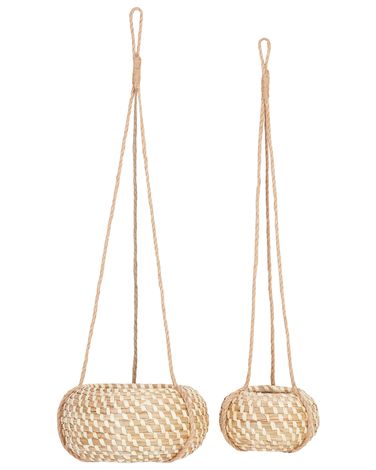 Set mit 2 Blumentöpfen REMORA Seegras 22/14 cm Naturfarben