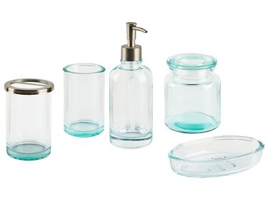 5-Piece Bathroom Accessories Set AMARGA Glass Green