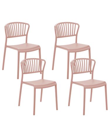 Gartenstuhl 4er Set GELA Pastellrosa