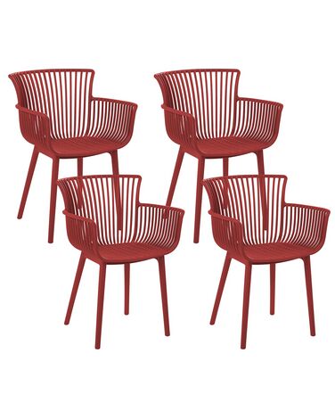 Gartenstuhl 4er Set PESARO Rot