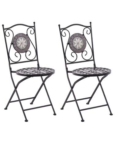 Gartenstuhl 2er Set CARIATI Metall Schwarz