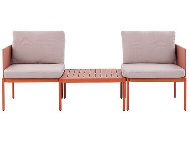 Lounge Set mit Tisch 2-Sitzer TERRACINA Orange Metall