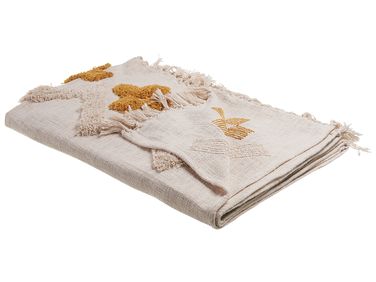 Kuscheldecke ADONI Baumwolle 130 x 180 cm Beige