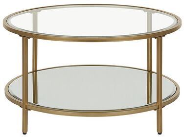 Couchtisch BIRNEY Sicherheitsglas Gold