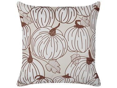 Dekokissen GOURD Samtstoff 45 x 45 cm Beige Pflanzenmuster
