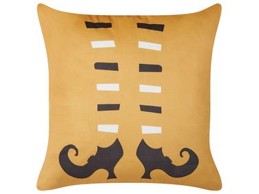 Dekokissen COVASNA Samtstoff 45 x 45 cm Orange Abstraktes Muster