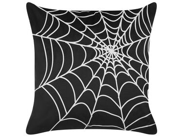 Dekokissen LYCORIS Samtstoff 45 x 45 cm Schwarz Abstraktes Muster