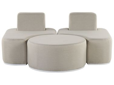 Lounge Set mit Tisch 2-Sitzer FABRO Hellgrau modular