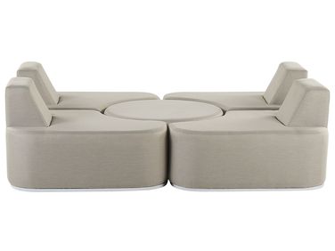 Garden Lounge Set with Table 4 Seater FABRO Light Grey Modular