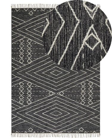 Rug KHENIFRA Black 160 x 230 cm Cotton