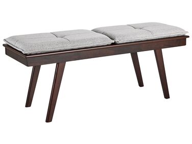 Upholstered Bench EXTON Fabric Dark Brown/ Grey