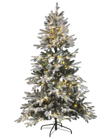 Künstlicher Weihnachtsbaum mit Schnee LED MIETTE 180 cm Weiß