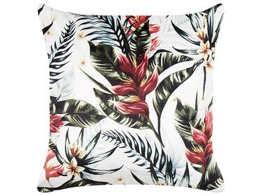 Dekokissen EDELWEISS Samtstoff 45 x 45 cm Bunt Pflanzenmuster