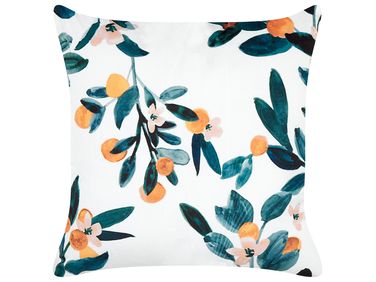 Dekokissen KNAUTIA Samtstoff 45 x 45 cm Bunt Pflanzenmuster