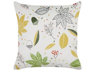 Dekokissen MULLEIN Samtstoff 45 x 45 cm Bunt Pflanzenmuster