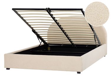 Ottoman Bed VAUCLUSE Boucle Beige 160 x 200 cm (EU King Size)
