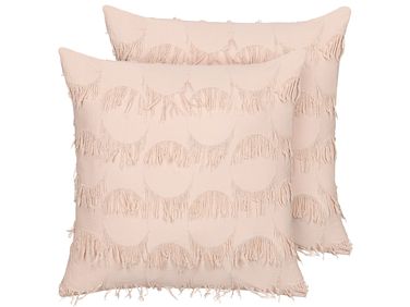 Dekokissen 2er Set AGASTACHE 45 x 45 cm Rosa Geometrisches Muster