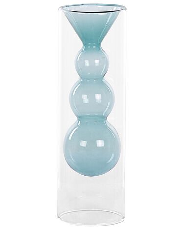 Blumenvase KALOCHI Glas 27 cm Türkis