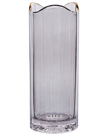 Blumenvase PERDIKI Glas 30 cm Grau