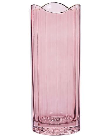 Blumenvase PERDIKI Glas 30 cm Rosa