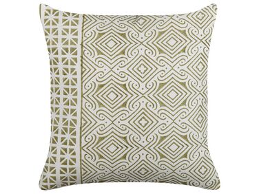 Throw Cushion LARICS Cotton 45 x 45 cm Green Oriental Pattern