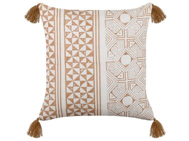 Dekokissen MALUS Baumwolle 45 x 45 cm Hellbraun Orientalisches Muster