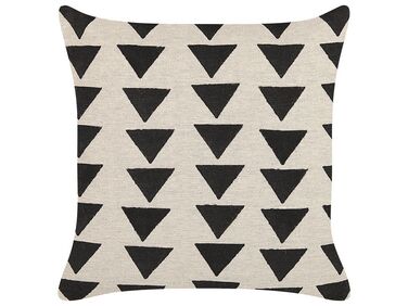 Throw Cushion CERCIS Cotton 45 x 45 cm Beige Geometric Pattern