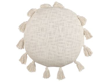 Dekokissen MADIA Baumwolle 45 x 45 cm Hellbeige Ohne Muster