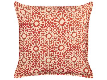 Throw Cushion CEIBA Cotton 45 x 45 cm Red Geometric Pattern
