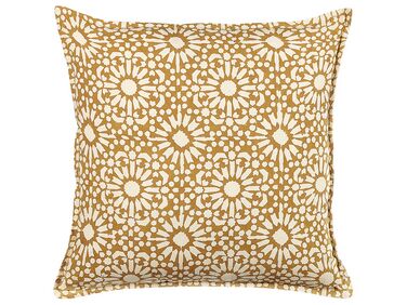 Throw Cushion CEIBA Cotton 45 x 45 cm Beige Geometric Pattern