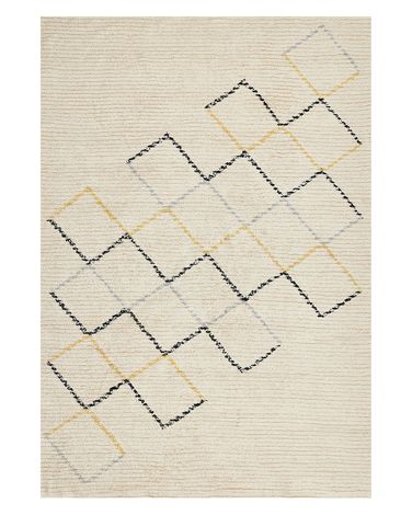 Rug TEZPUR Beige 140 x 200 cm Cotton
