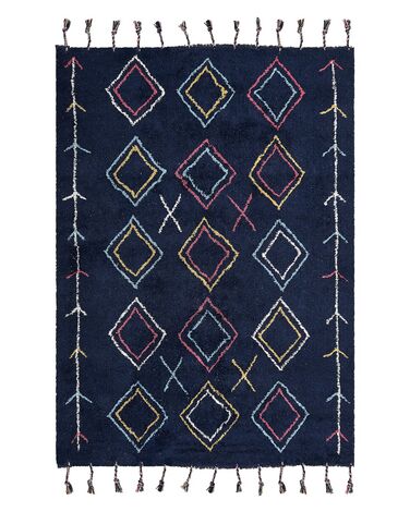 Rug CORUM Black 140 x 200 cm Cotton