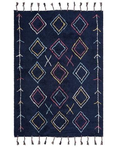 Rug CORUM Black 160 x 230 cm Cotton