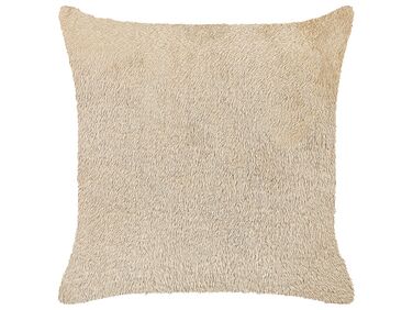 Throw Cushion PILEA Faux Fur 45 x 45 cm Beige Solid
