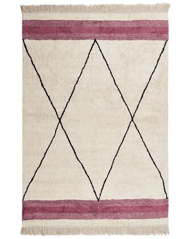 Rug AFSAR Light Beige 160 x 230 cm Cotton