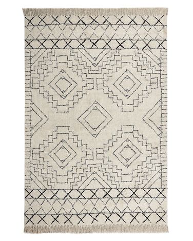 Rug ZEYNE Beige 140 x 200 cm Cotton