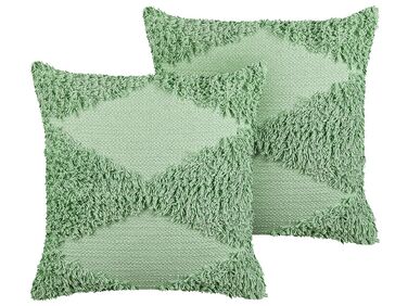 Dekokissen 2er Set RHOEO Baumwolle 45 x 45 cm Hellgrün