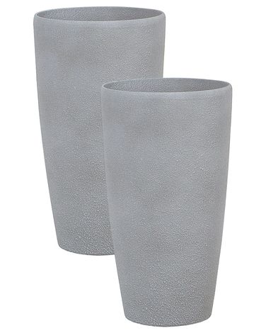 Set mit 2 Blumentöpfen ABDERA 31 cm Grau