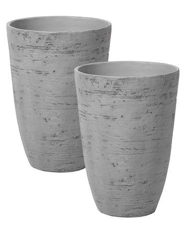 Set mit 2 Blumentöpfen CAMIA 35 cm Grau
