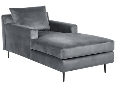 Chaiselongue GUERET Samtstoff Grau