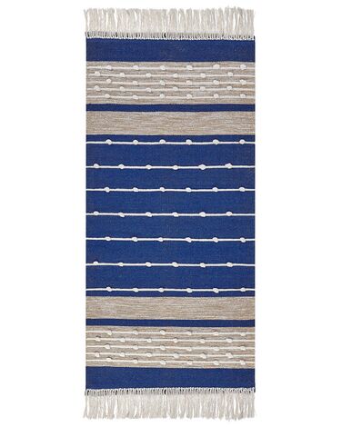 Rug KONDHALI Blue 80 x 150 cm Cotton