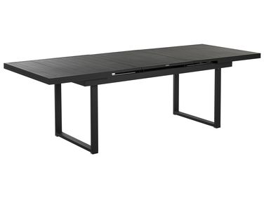 Ausziehbarer Gartentisch VALCANETTO 180/240 cm 90 cm Metall Schwarz