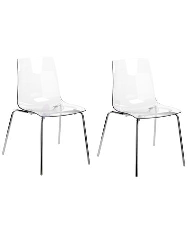 Esszimmerstuhl 2er Set SILERTON Transparent