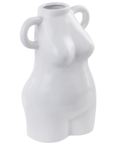 Blumenvase AIGIO Keramik 25 cm Weiß
