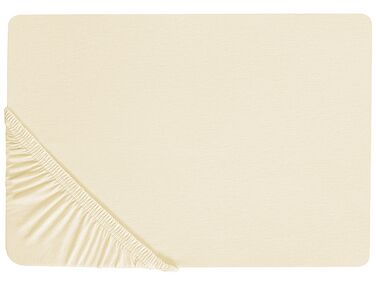Fitted Sheet JANBU Cotton 180 x 200 cm Yellow