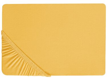 Fitted Sheet JANBU Cotton 200 x 200 cm Mustard