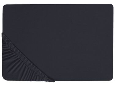 Fitted Sheet JANBU Cotton 160 x 200 cm Black