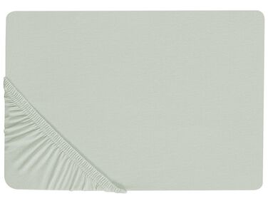 Fitted Sheet JANBU Cotton 160 x 200 cm Light Green